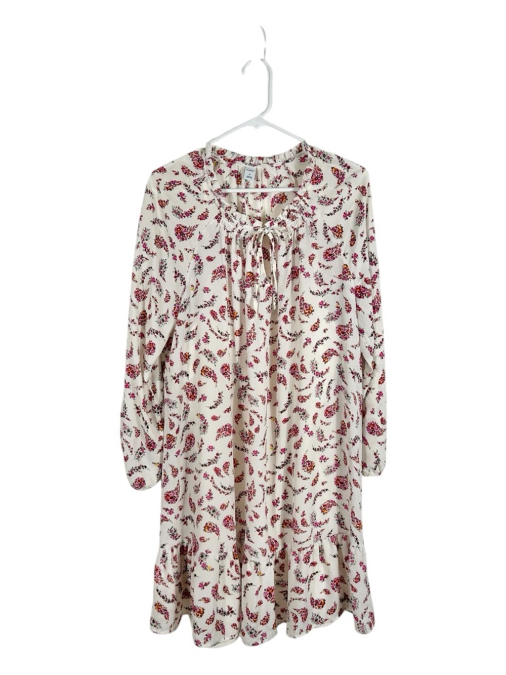 Old Navy White Floral Long Sleeve Dress‎ Size XL